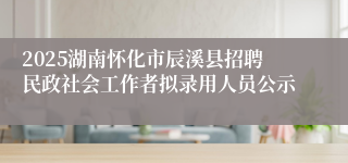 2025湖南怀化市辰溪县招聘民政社会工作者拟录用人员公示