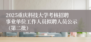 2025重庆科技大学考核招聘事业单位工作人员拟聘人员公示（第二批）