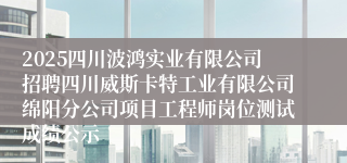 2025四川波鸿实业有限公司招聘四川威斯卡特工业有限公司绵阳分公司项目工程师岗位测试成绩公示