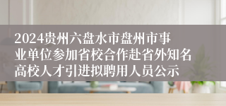 2024贵州六盘水市盘州市事业单位参加省校合作赴省外知名高校人才引进拟聘用人员公示