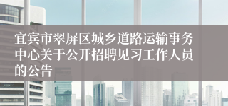 宜宾市翠屏区城乡道路运输事务中心关于公开招聘见习工作人员的公告