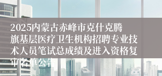 2025内蒙古赤峰市克什克腾旗基层医疗卫生机构招聘专业技术人员笔试总成绩及进入资格复审名单公告