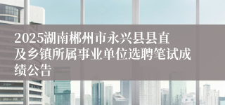 2025湖南郴州市永兴县县直及乡镇所属事业单位选聘笔试成绩公告