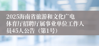 2025海南省旅游和文化广电体育厅招聘厅属事业单位工作人员45人公告（第1号）