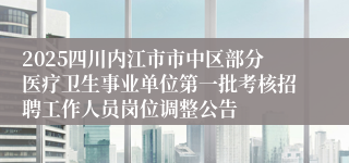 2025四川内江市市中区部分医疗卫生事业单位第一批考核招聘工作人员岗位调整公告