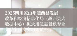 2025四川凉山州越西县发展改革和经济信息化局（越西县大数据中心）拟录用急需紧缺专业大学生顶岗实习人员公示
