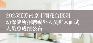 2025江苏南京市雨花台区妇幼保健所招聘编外人员进入面试人员总成绩公布