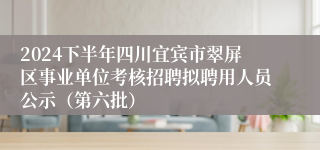 2024下半年四川宜宾市翠屏区事业单位考核招聘拟聘用人员公示（第六批）