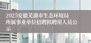 2025安徽芜湖市生态环境局所属事业单位招聘拟聘用人员公示