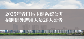 2025年青田县卫健系统公开招聘编外聘用人员28人公告