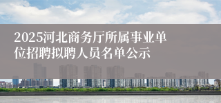 2025河北商务厅所属事业单位招聘拟聘人员名单公示