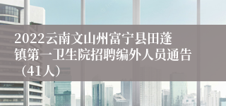 2022云南文山州富宁县田蓬镇第一卫生院招聘编外人员通告（41人）