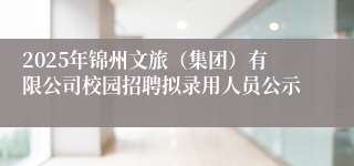 2025年锦州文旅（集团）有限公司校园招聘拟录用人员公示