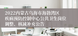 2022内蒙古乌海市海勃湾区疾病预防控制中心公共卫生岗位调整、核减补充公告