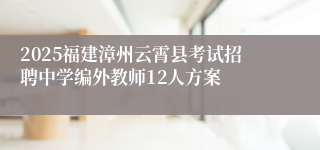 2025福建漳州云霄县考试招聘中学编外教师12人方案