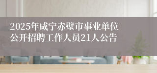 2025年咸宁赤壁市事业单位公开招聘工作人员21人公告