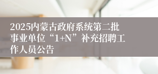 2025内蒙古政府系统第二批事业单位“1+N”补充招聘工作人员公告