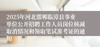 2025年河北邯郸临漳县事业单位公开招聘工作人员岗位核减取消情况和领取笔试准考证的通知