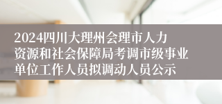 2024四川大理州会理市人力资源和社会保障局考调市级事业单位工作人员拟调动人员公示