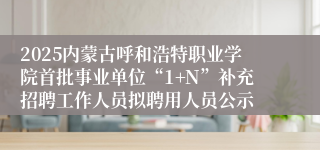 2025内蒙古呼和浩特职业学院首批事业单位“1+N”补充招聘工作人员拟聘用人员公示