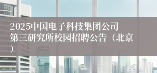 2025中国电子科技集团公司第三研究所校园招聘公告（北京）