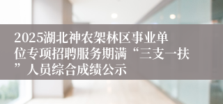 2025湖北神农架林区事业单位专项招聘服务期满“三支一扶”人员综合成绩公示