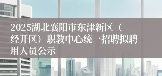 2025湖北襄阳市东津新区（经开区）职教中心统一招聘拟聘用人员公示