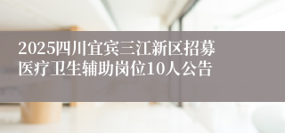 2025四川宜宾三江新区招募医疗卫生辅助岗位10人公告