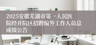 2025安徽芜湖市第一人民医院经开院区招聘编外工作人员总成绩公告