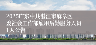 2025广东中共湛江市麻章区委社会工作部雇用后勤服务人员1人公告