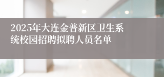 2025年大连金普新区卫生系统校园招聘拟聘人员名单
