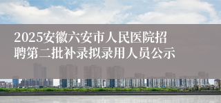 2025安徽六安市人民医院招聘第二批补录拟录用人员公示         