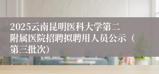 2025云南昆明医科大学第二附属医院招聘拟聘用人员公示（第三批次）