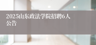 2025山东政法学院招聘6人公告