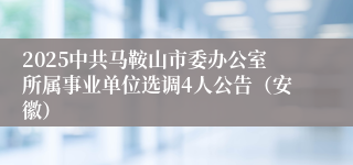 2025中共马鞍山市委办公室所属事业单位选调4人公告（安徽）