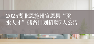 2025湖北恩施州宣恩县“贡水人才”储备计划招聘7人公告