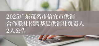 2025广东茂名市信宜市供销合作联社招聘基层供销社负责人2人公告