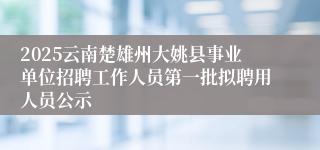 2025云南楚雄州大姚县事业单位招聘工作人员第一批拟聘用人员公示