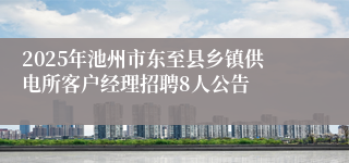 2025年池州市东至县乡镇供电所客户经理招聘8人公告