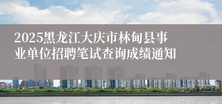 2025黑龙江大庆市林甸县事业单位招聘笔试查询成绩通知