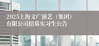 2025上海文广演艺（集团）有限公司招募实习生公告