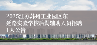 ​2025江苏苏州工业园区东延路实验学校后勤辅助人员招聘1人公告