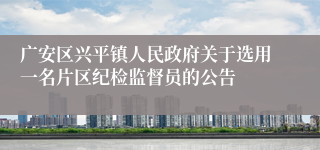 广安区兴平镇人民政府关于选用一名片区纪检监督员的公告