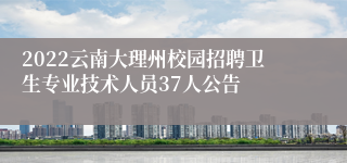 2022云南大理州校园招聘卫生专业技术人员37人公告