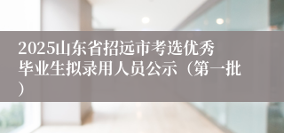 2025山东省招远市考选优秀毕业生拟录用人员公示（第一批）