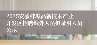 2025安徽蚌埠高新技术产业开发区招聘编外人员拟录用人员公示