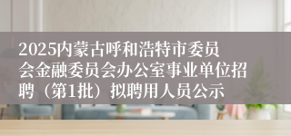 2025内蒙古呼和浩特市委员会金融委员会办公室事业单位招聘（第1批）拟聘用人员公示