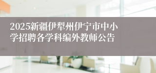 2025新疆伊犁州伊宁市中小学招聘各学科编外教师公告