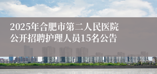 2025年合肥市第二人民医院公开招聘护理人员15名公告
