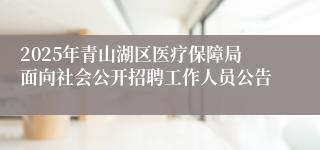 2025年青山湖区医疗保障局面向社会公开招聘工作人员公告